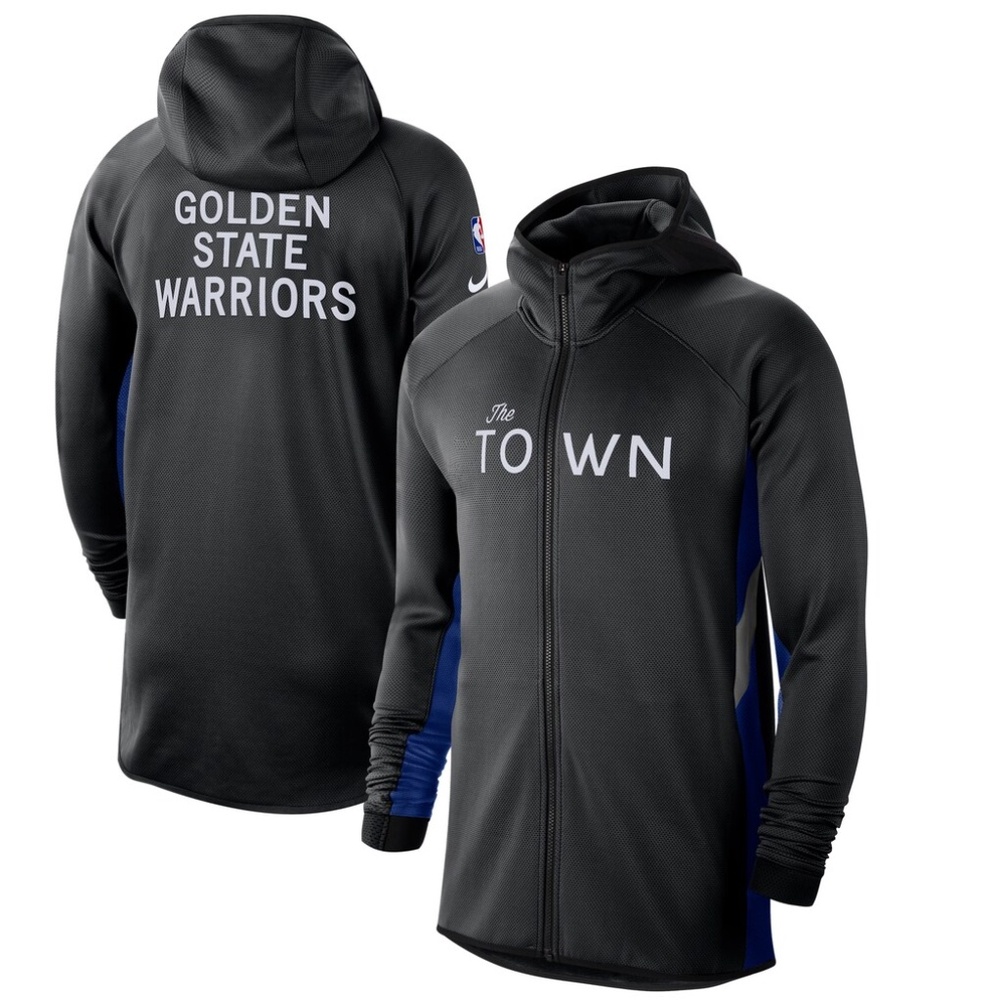 Nike Golden State Warriors The Town Performance Hoodie AV0871-010 (Black/Blue)